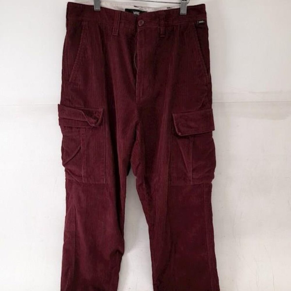 Men's Vans Cargo Cordoroy Burgundy Size 29 Pants